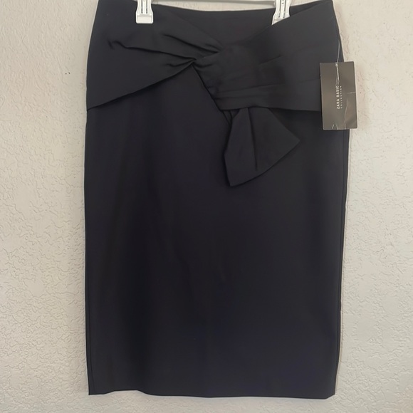 NWT Zara Womens Navy Blue Bow Pencil Skirt M‎ - Picture 1 of 4